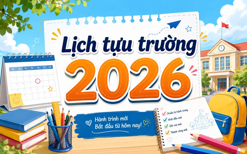 Lịch tựu trường 2026 dự kiến tập trung vào cuối tháng 8, trong khi lễ khai giảng năm học mới diễn ra ngày 5/9/2026.