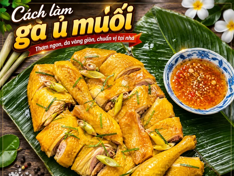 Cách làm gà ủ muối thơm ngon, da vàng giòn chuẩn vị tại nhà